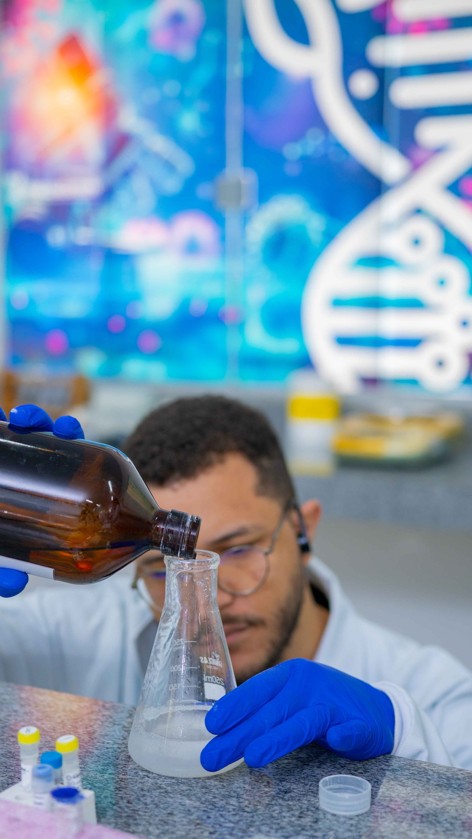 Amostras de solo preparadas para análise metagenômica